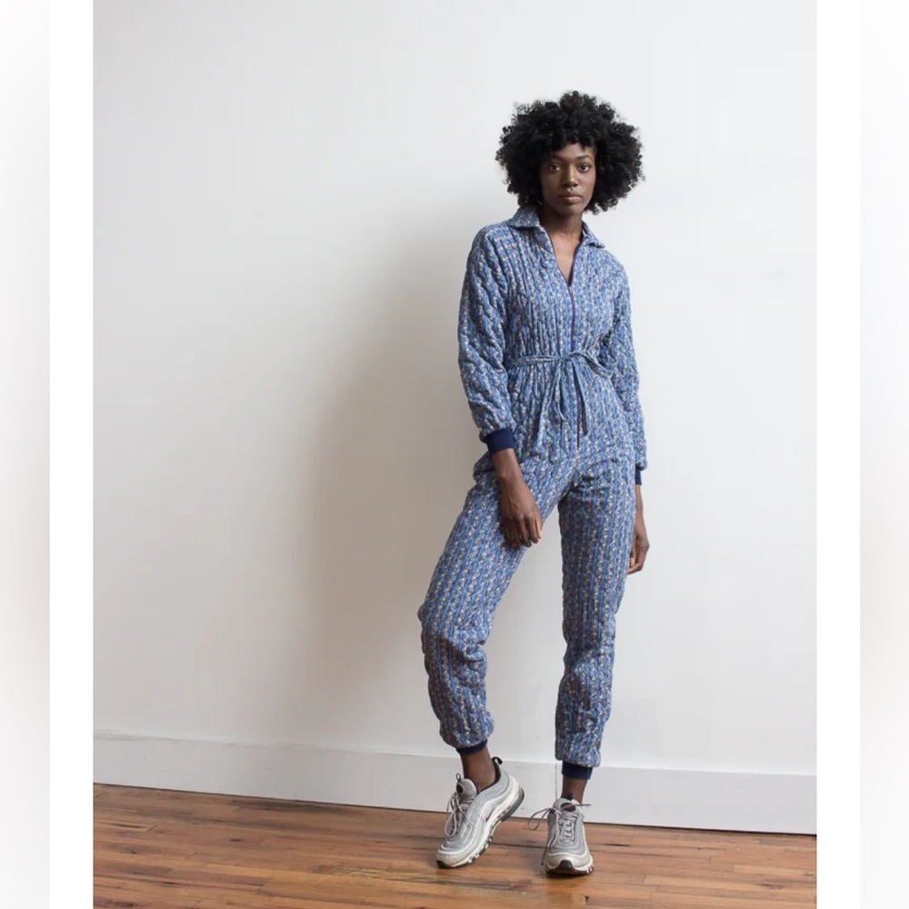1970s Liberty Floral Quilted Jumpsuit size L
